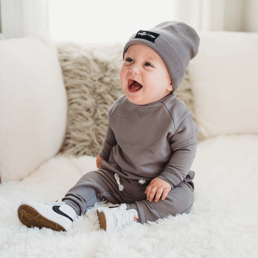 Baby Boy Crewneck Sweatshirt Sweatsuit Gray 