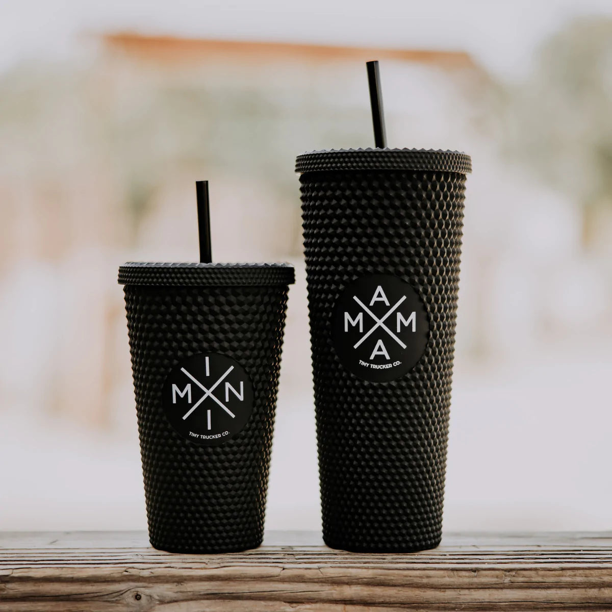 MINI X Matte Black Studded Tumbler